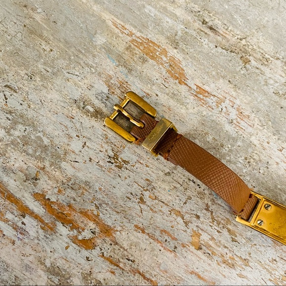 ♥️ Michael Kors ♥️ Gold & Tan Logo Bracelet - Picture 8 of 9